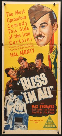 7g693 BLESS 'EM ALL Aust daybill 1949 Richard Jordan, WWII, Hal Monty, lost film!
