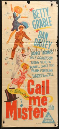 7g703 CALL ME MISTER Aust daybill 1952 Betty Grable, Dan Dailey, big-time good-time show of the year!