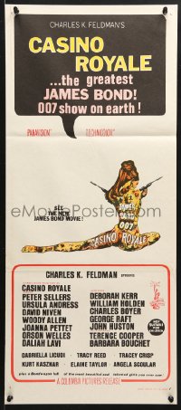7g713 CASINO ROYALE Aust daybill 1967 David Niven, Andress, all-star James Bond spy spoof