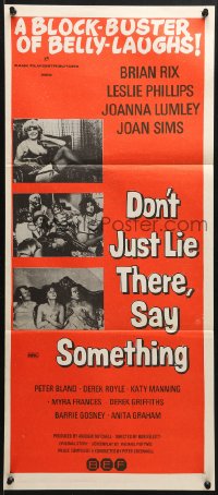 7g752 DON'T JUST LIE THERE, SAY SOMETHING Aust daybill 1976 Bob Kellett, Brian Rix, wild sexy images!