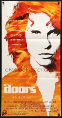 7g753 DOORS Aust daybill 1991 cool image of Val Kilmer as Jim Morrison, directed by Oliver Stone!