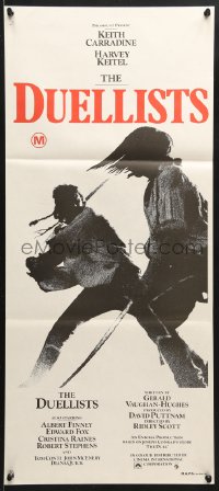 7g754 DUELLISTS Aust daybill 1977 Ridley Scott, Keith Carradine, Harvey Keitel, cool fencing image!