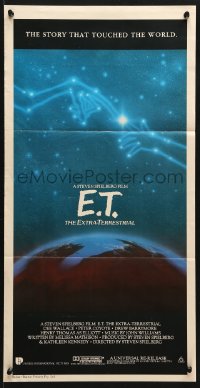 7g756 E.T. THE EXTRA TERRESTRIAL Aust daybill R1985 Drew Barrymore, Spielberg, cool Alvin art