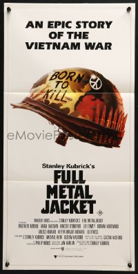 7g783 FULL METAL JACKET Aust daybill 1987 Stanley Kubrick Vietnam War movie, Philip Castle art!
