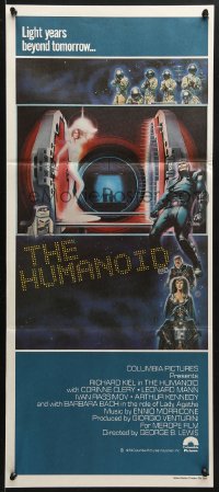 7g820 HUMANOID Aust daybill 1979 art of Richard Kiel in space suit, wacky Italian Star Wars rip-off!