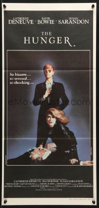 7g822 HUNGER Aust daybill 1983 vampire Catherine Deneuve & rocker David Bowie by Bourduge!