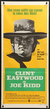 7g834 JOE KIDD Aust daybill 1972 John Sturges, if you're looking for trouble, he's Clint Eastwood!