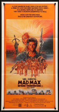 7g856 MAD MAX BEYOND THUNDERDOME Aust daybill 1985 art of Gibson & Tina Turner by Richard Amsel!