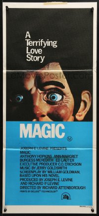 7g857 MAGIC Aust daybill 1978 Richard Attenborough, ventriloquist Anthony Hopkins, dummy image!