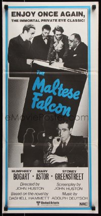 7g858 MALTESE FALCON Aust daybill R1980s Humphrey Bogart, Peter Lorre, directed by John Huston!