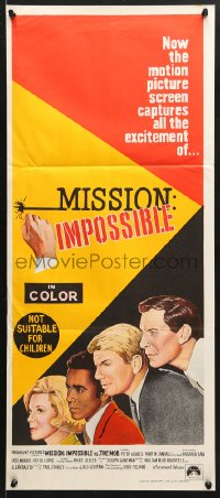 7g867 MISSION IMPOSSIBLE VS THE MOB Aust daybill 1969 Peter Graves, Martin Landau, Barbara Bain, Greg Morris