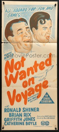 7g876 NOT WANTED ON VOYAGE Aust daybill 1959 Ronald Shiner, Brian Rix, Axel Holm art!!