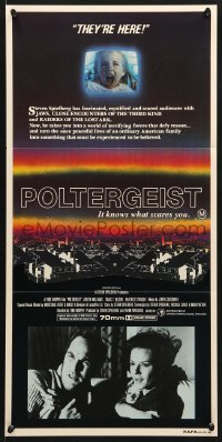 7g891 POLTERGEIST Aust daybill 1982 Tobe Hooper horror classic, they're here, Heather O'Rourke!