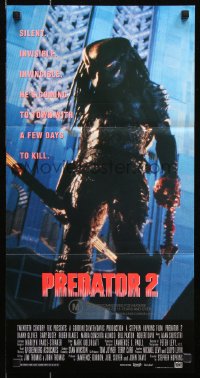7g894 PREDATOR 2 Aust daybill 1990 Danny Glover, Gary Busey, cool sci-fi sequel!