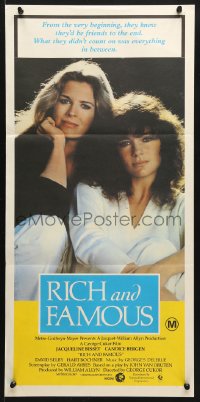 7g905 RICH & FAMOUS Aust daybill 1981 great portrait image of Jacqueline Bisset & Candice Bergen!