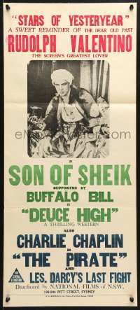 7g938 STARS OF YESTERYEAR Aust daybill 1950s multi-bill, screen's greatest lover, Rudolph Valentino!