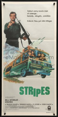 7g941 STRIPES Aust daybill 1981 Ivan Reitman, Bill Murray, wacky combat RV art by Jack Thurston!