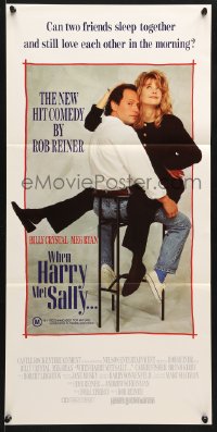 7g970 WHEN HARRY MET SALLY Aust daybill 1989 giant Billy Crystal & sexy Meg Ryan over New York City!