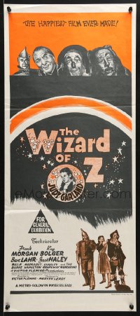 7g977 WIZARD OF OZ Aust daybill R1970s Victor Fleming, great images of Judy Garland, all-time classic!