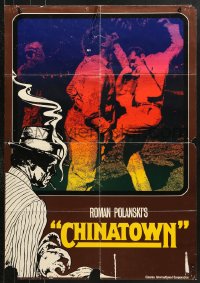 7g520 CHINATOWN teaser German 1974 Roman Polanski directed classic, image of Nicholson fighting!