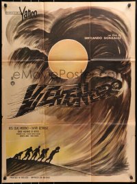 7g238 BLACK WIND Mexican poster 1970 Viento negro, David Reynoso, completely different art!