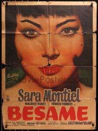7g240 CASABLANCA NEST OF SPIES Mexican poster 1964 different close-up art of sexy Sara Montiel!