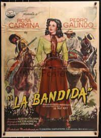 7g247 LA BANDIDA Mexican poster 1948 completely different full-length art of sexy Rosa Carmina!