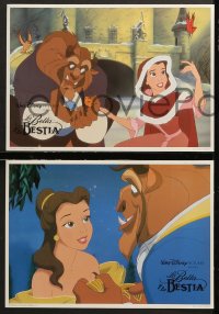 7g111 BEAUTY & THE BEAST 7 Spanish LCs 1992 Walt Disney cartoon classic, images of cast!