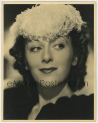 7h099 ANN DVORAK deluxe 11x14 still 1930s head & shoulders portrait wearing cool feathered hat!