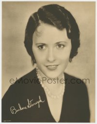 7h107 BARBARA STANWYCK deluxe 11x14 still 1930s head & shoulders portrait with facsimile signature!
