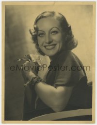 7h239 JOAN CRAWFORD deluxe 9.75x12.75 still 1930s wonderful MGM studio portrait smiling really big!