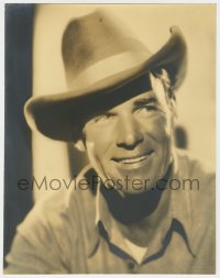 7h348 RANDOLPH SCOTT deluxe 10.5x13.25 still 1930s smiling portrait in cowboy hat by Otto Dyar!