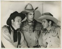 7h395 THREE MESQUITEERS deluxe 11x14 still 1940s cowboys Tom Tyler, Bob Steele & Rufe Davis!