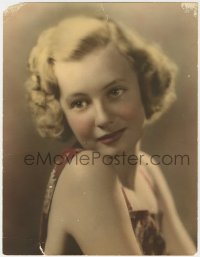7h081 UNKNOWN ACTRESS color deluxe 10x13 still 1930s portrait of pretty blonde star, help identify!
