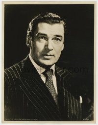 7h407 WALTER PIDGEON deluxe 10x13 still 1940s great MGM studio portrait wearing suit & tie!