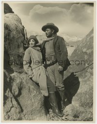7h417 WOMAN HUNGRY deluxe 11x14.25 still 1931 Sidney Blackmer & Lila Lee on mountain by Elmer Fryer!