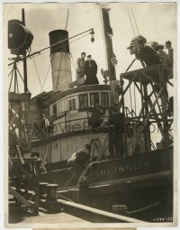 7h399 TUGBOAT ANNIE candid deluxe 10x13 still 1933 Dressler & Beery filmed on boat with microphone!