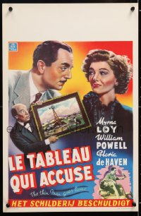 7j085 THIN MAN GOES HOME Belgian 1948 art of William Powell & Myrna Loy close up and spanking!