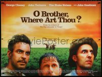7j553 O BROTHER, WHERE ART THOU? British quad 2000 Coen Brothers, George Clooney, John Turturro!
