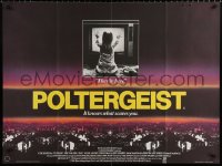 7j561 POLTERGEIST British quad 1982 Tobe Hooper, Steven Spielberg, the first real ghost story!