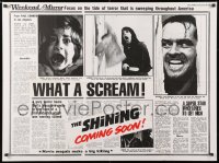 7j575 SHINING teaser British quad 1980 King & Kubrick horror, crazy Jack Nicholson & cast!