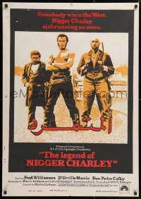 7j147 LEGEND OF NIGGER CHARLEY Egyptian poster 1972 Fred Williamson ain't running no more!