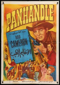 7j153 PANHANDLE Egyptian poster R1960s Texas cowboy Rod Cameron & pretty Cathy Downs!