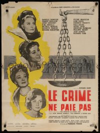 7j280 CRIME DOES NOT PAY French 24x31 1961 Gerard Oury's Le Crime ne paie pas, different art!