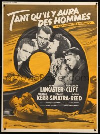7j290 FROM HERE TO ETERNITY French 23x31 R1960s Burt Lancaster, Kerr, Sinatra & Clift, different!