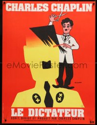 7j296 GREAT DICTATOR French 23x30 R1973 Charlie Chaplin directs and stars, Kouper/Boumendil art!