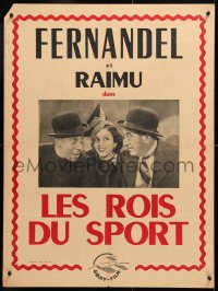 7j307 LES ROIS DU SPORT French 23x32 R1950s great image of Raimu & Fernandel w/ Lanvin!