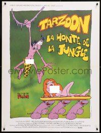 7j323 SHAME OF THE JUNGLE French 23x30 1978 sexy Tarzan spoof, wacky cartoon artwork!