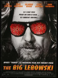 7j338 BIG LEBOWSKI French 16x21 1998 Coen Brothers cult classic, c/u of Jeff Bridges w/shades!