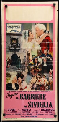 7j737 BARBER OF SEVILLE Italian locandina 1955 Tito Gobbi, Armando Francioli, Rossini's opera!